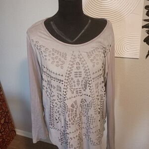 Women's Gray Long Sleeve Top